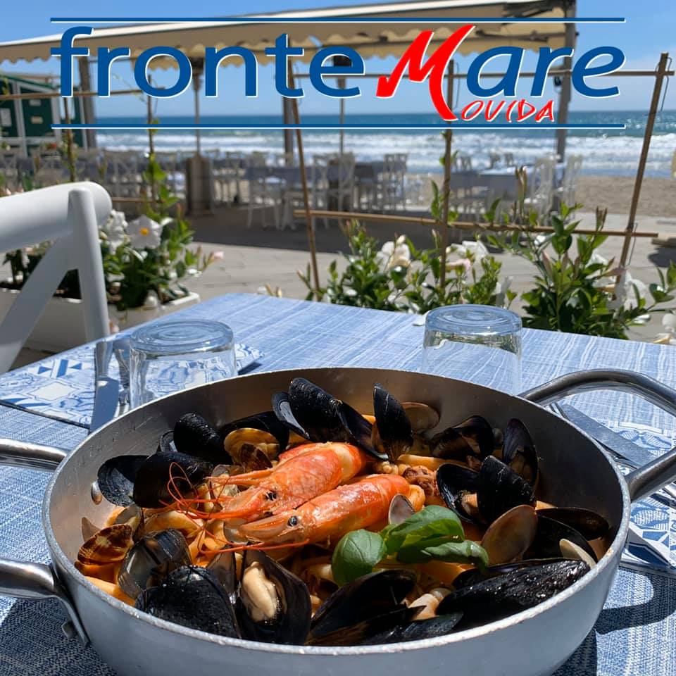 Calamarata ai frutti di mare con vista sulla passeggiata di Alassio – FronteMare